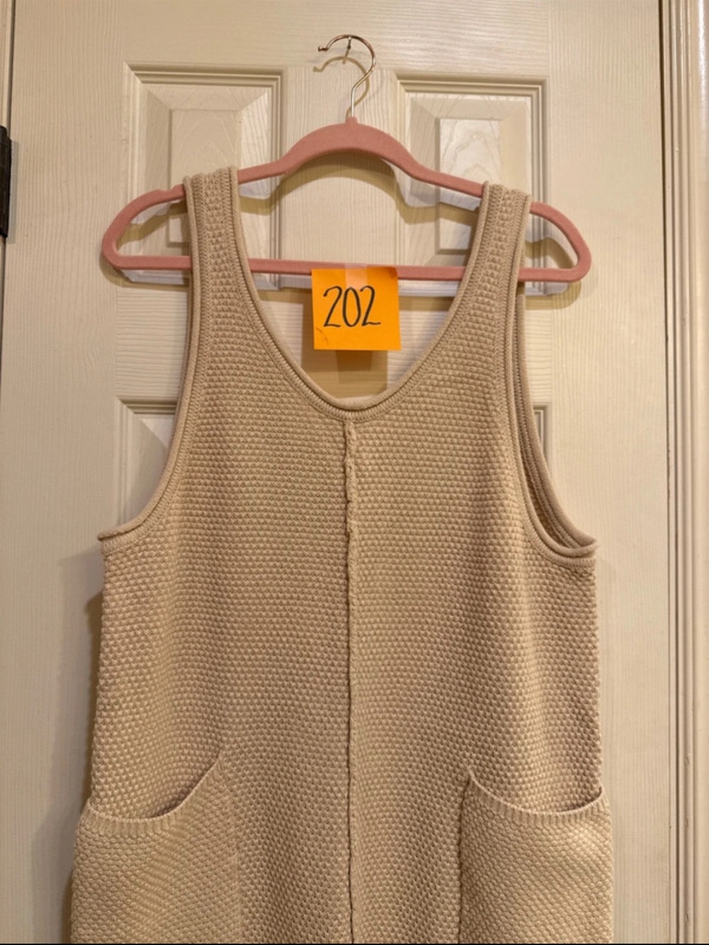 Free People Beach Cream Textured cotton Knit Sleeveless Coverup Romper. Sz SP.